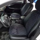 Toyota corolla 150 кузов чехлы Алькантара черная прошита ромбиком экокожа черная цена 7500